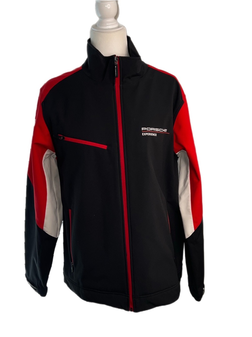 NWOT Porsche Experience Blk Red Wind Rain Resistant Driving Jacket Large